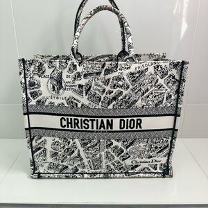 Dior Monochrome Map Print Tote- Large